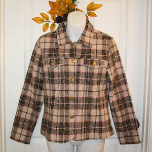 Textured Plaid Stretch Fabric Jacket Blazer